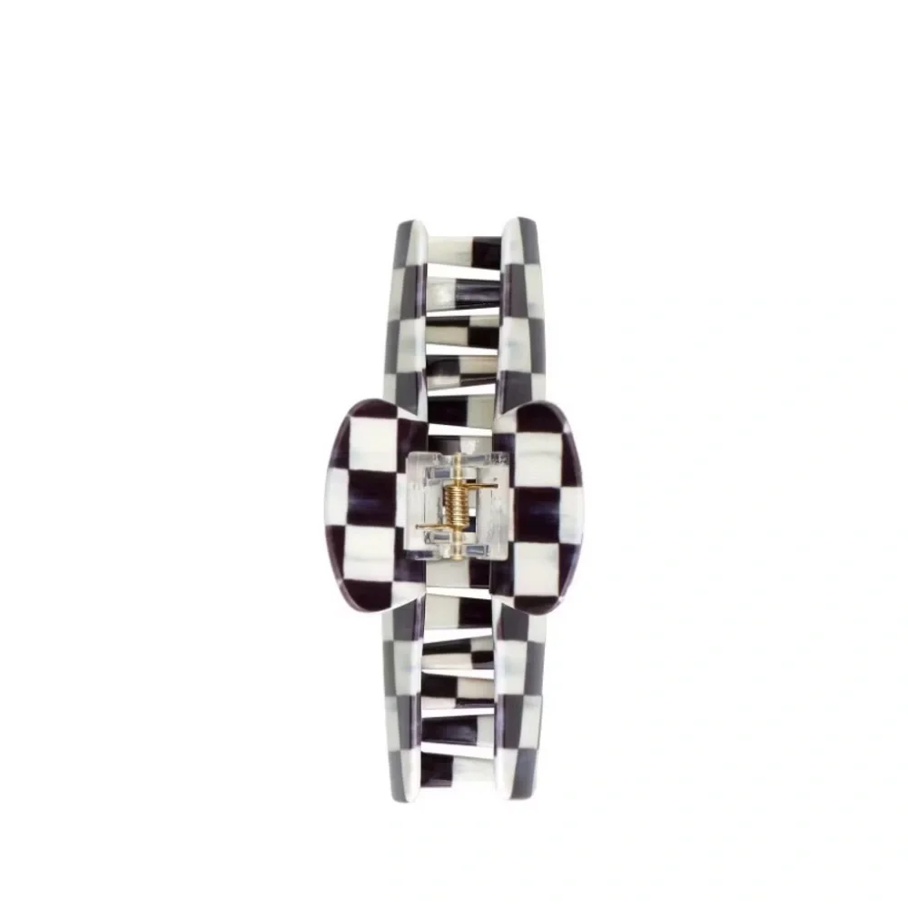 MacKenzie-Childs Black and White Checkered Hair Clip - Picture 3 of 3